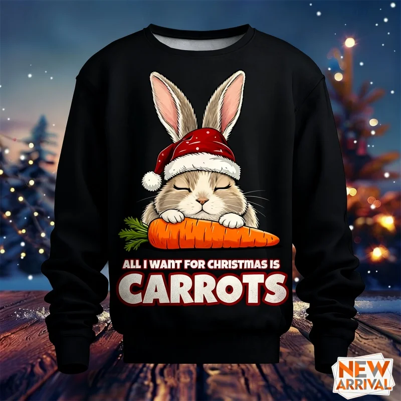 ثلاثية الأبعاد طباعة عيد الميلاد احتفالي البلوز للرجال النساء لطيف الحيوان نمط هوديي عادية كم طويل البلوفرات الجولة الرقبة هوديس #4