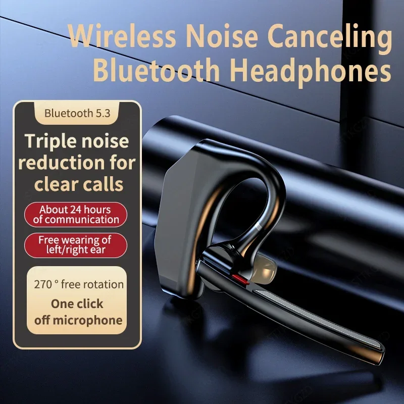 Bluetooth Earphone ENC Noise Cancelling Wireless Headphones with Dual Microphon Hands-free Headset Busines Auriculares Driving