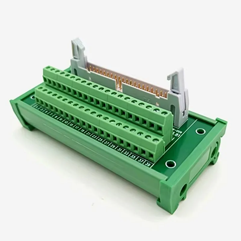 DIN Rail Mount IDC40 Male Header Breakout Board, Terminal Block, Connector UM42mm PCB Module Rack