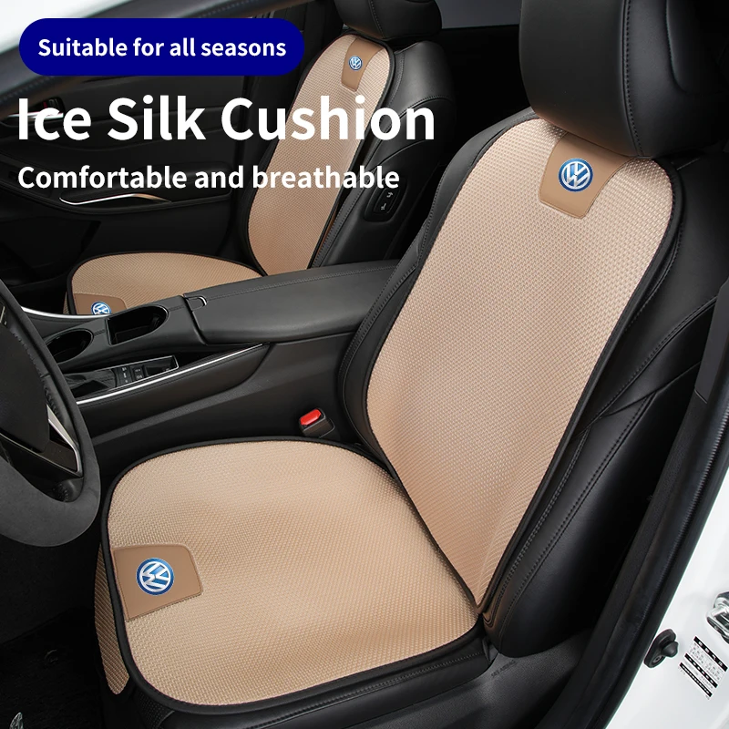 Car Seat Ice Silk Cushion Cover Full Set Breathable Non-slip Storage Cushion For Volkswagen VW Golf 4 6 7 GTI Tiguan B5 B6 B7 CC