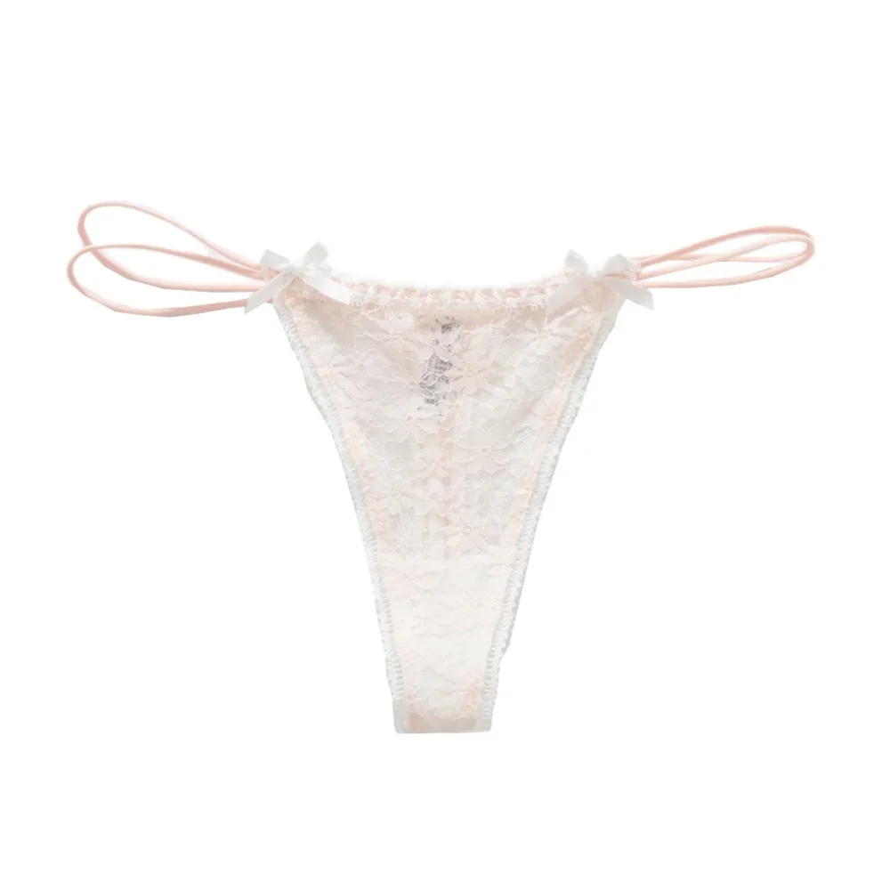 

Fashion Cotton Nylon Lace Bow Panties Lace M L Women Sexy Panties Breathable G-String Underwear Casual
