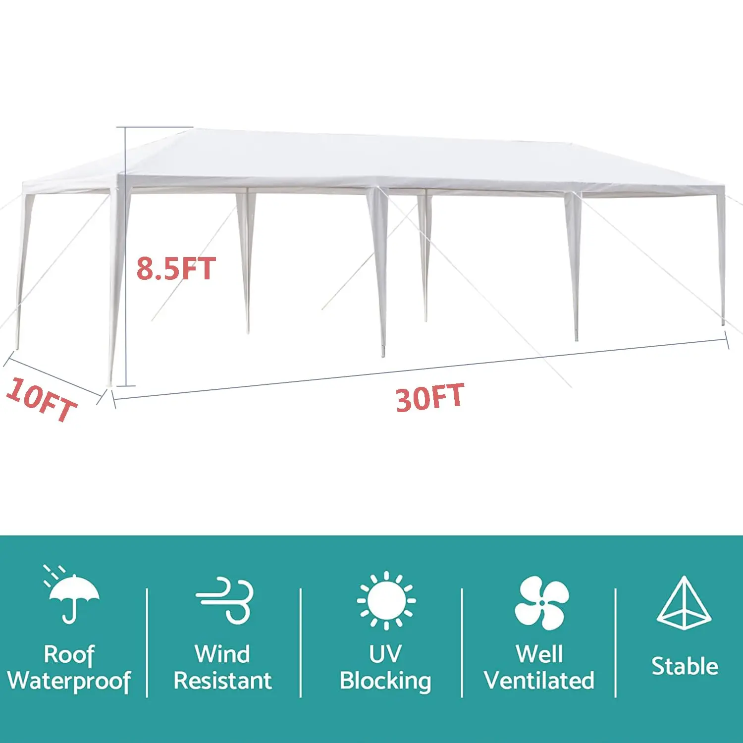 Outdoor Gazebo Canopy Wedding Party Tent Camping Shelter Commercial Instant Shelter Waterproof Tent with Removable, Customized