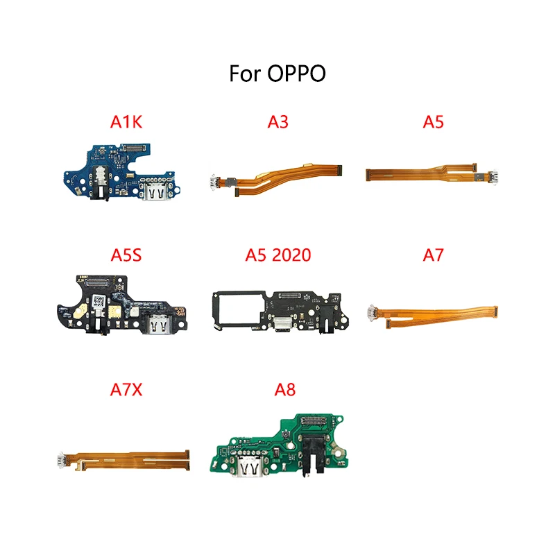 USB Charge Dock Port Socket Jack Plug Connector Flex Cable For OPPO A1K A3 A5 2020 A5S A7 A7X A8 Charging Board Module