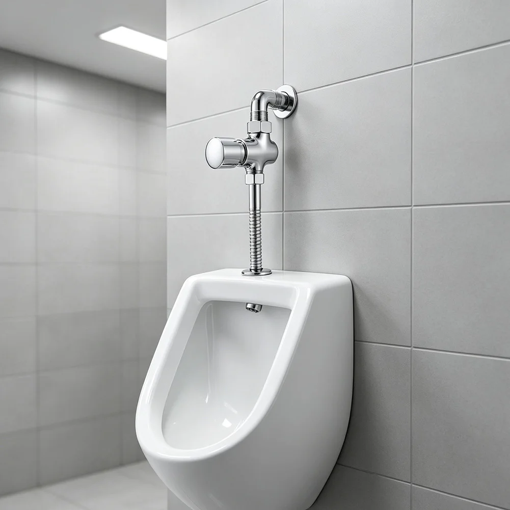 Heavy‑Duty Commercial Brass Urinal Flush Valve, Water‑Saving Wall‑Mounted Sanitary Valve, Stylish‑Designed Easy Installation