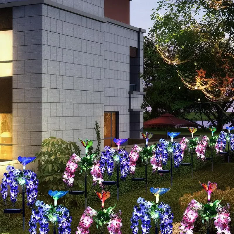 Lampu LED tenaga surya simulasi kacang dadih lampu rumput luar ruangan tahan air taman taman jalan rumput lampu hias Hari Natal