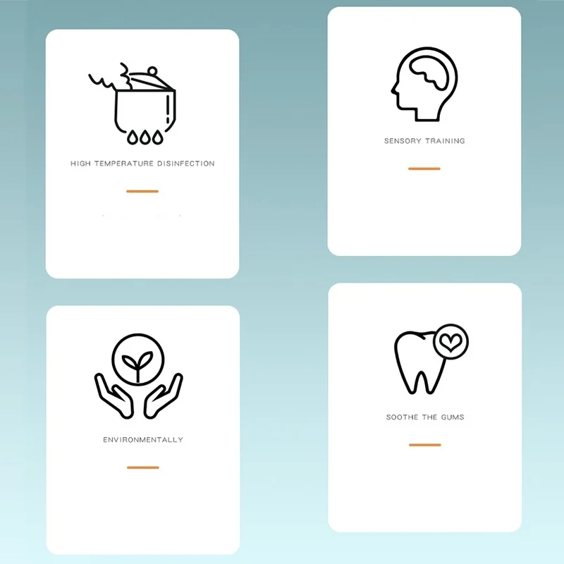 لعبة التسنين للأطفال قبضة تدليك اللثة ممارسة مقاومة للحرارة ومضادة للتشوه لطيف جميل للرضع 0-1 سنة 10 قطعة #2
