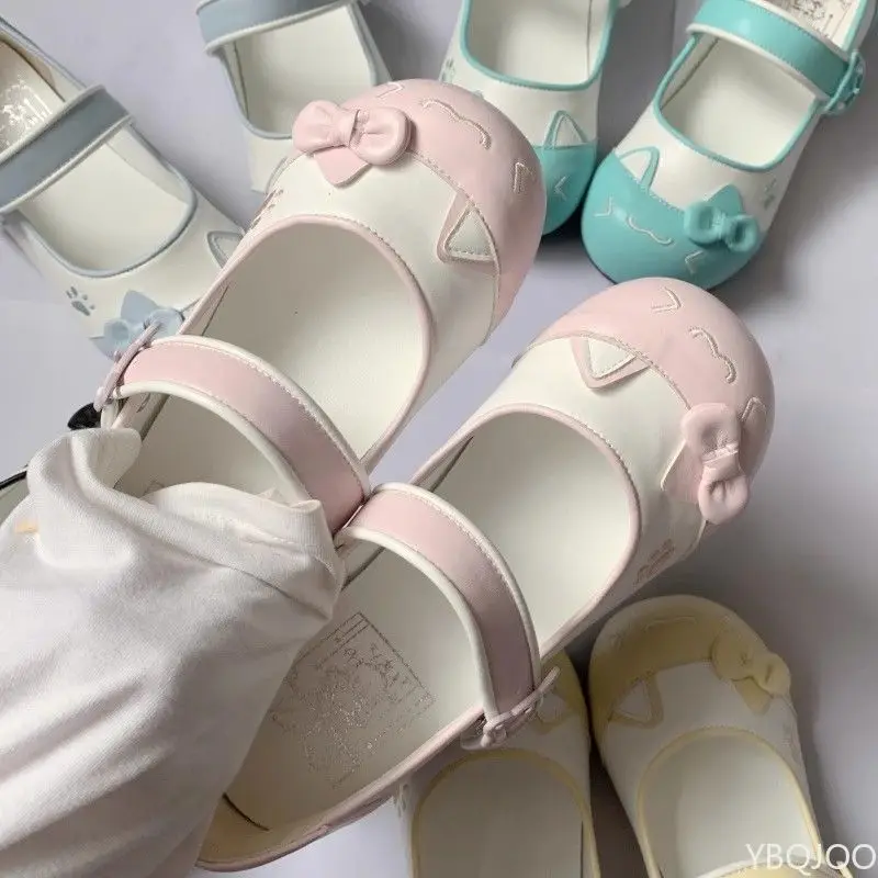 Spring Autumn New Confused Kitten Cute Round Head Low Follow up Shoes niche fashion simple comfortable women's shoes