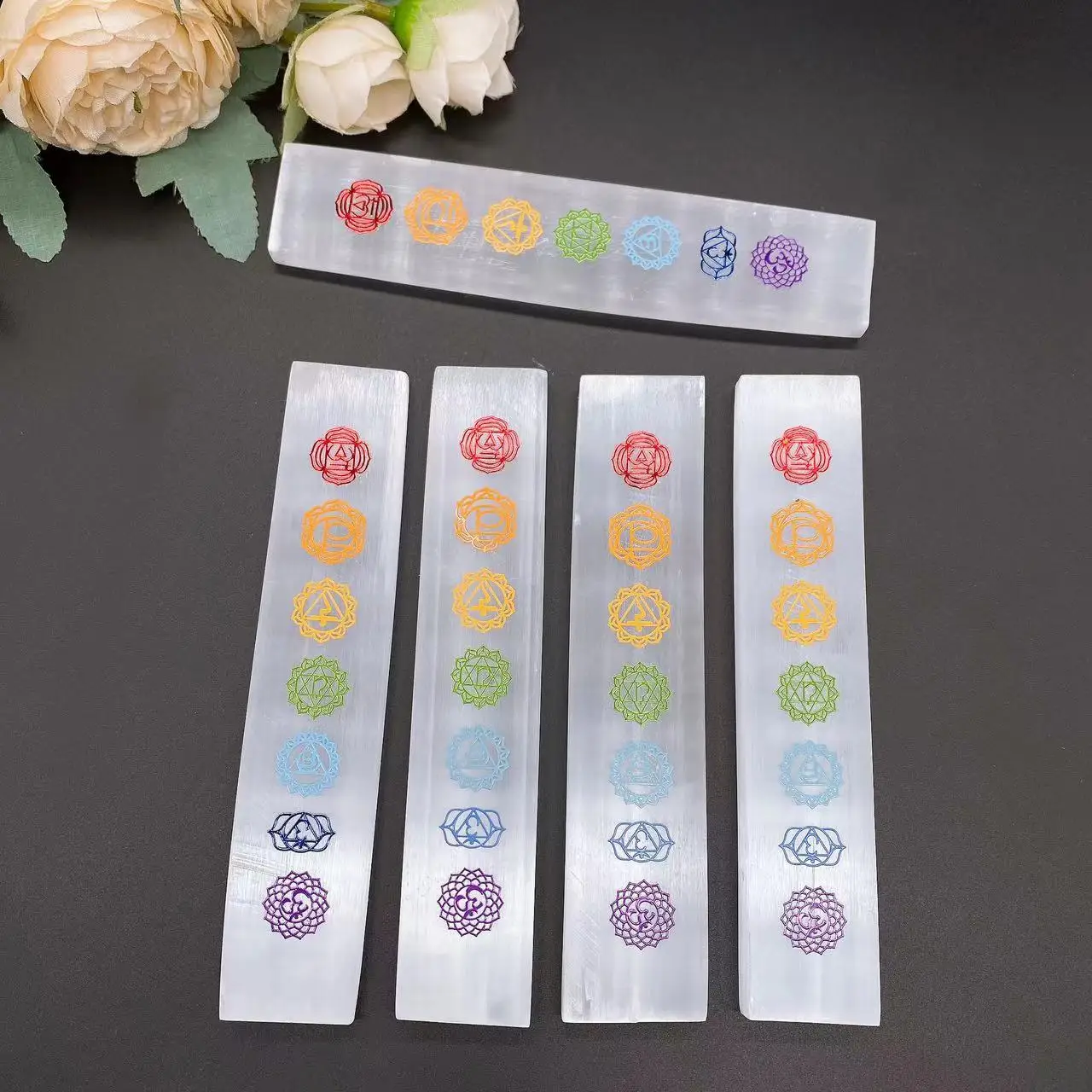 15cm Natural Selenite Plate Charging Crystal Stone Chakra Reiki Healing White Gypsum Home Decor Ornament DIY Gift Collection