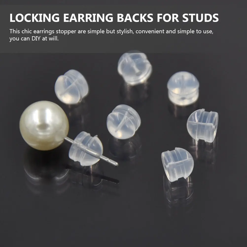 

200 шт. силиконовых заглушек для серег, прозрачные, высококачественные, прочные, для самостоятельного изготовления украшений, для проколотых ушей