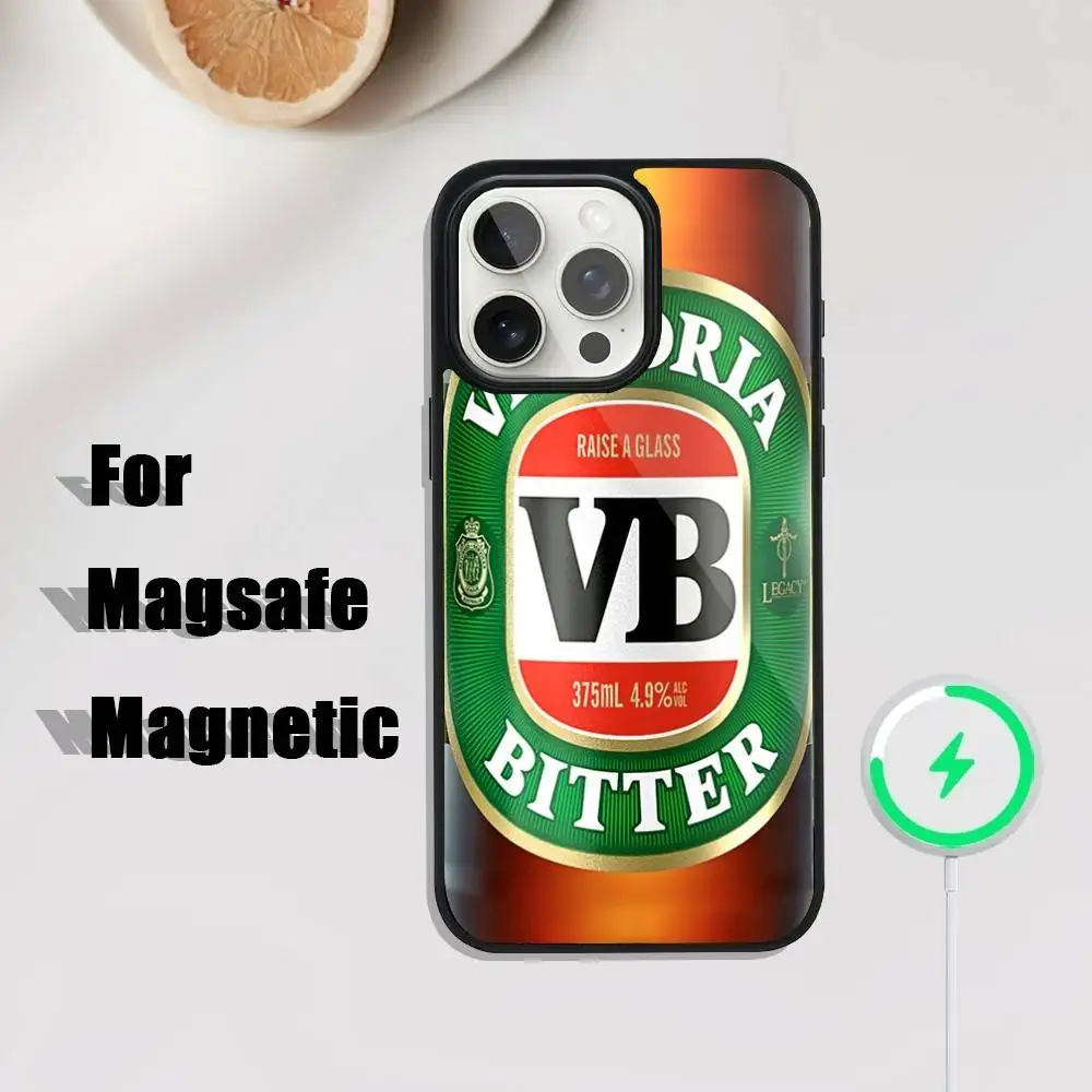 Funda de teléfono Bitter VB para iPhone 16,15,14,13,12,11,Plus,Pro,Max Mini Magsafe carga inalámbrica magnética