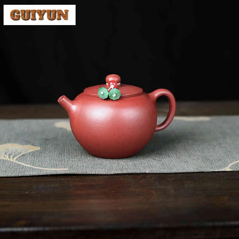 

200ml Antique Yixing Purple Clay Teapots Handmade Ancient Jar Pot Raw Ore Purple Mud Kettle With Filter Chinese Zisha Tea Set
