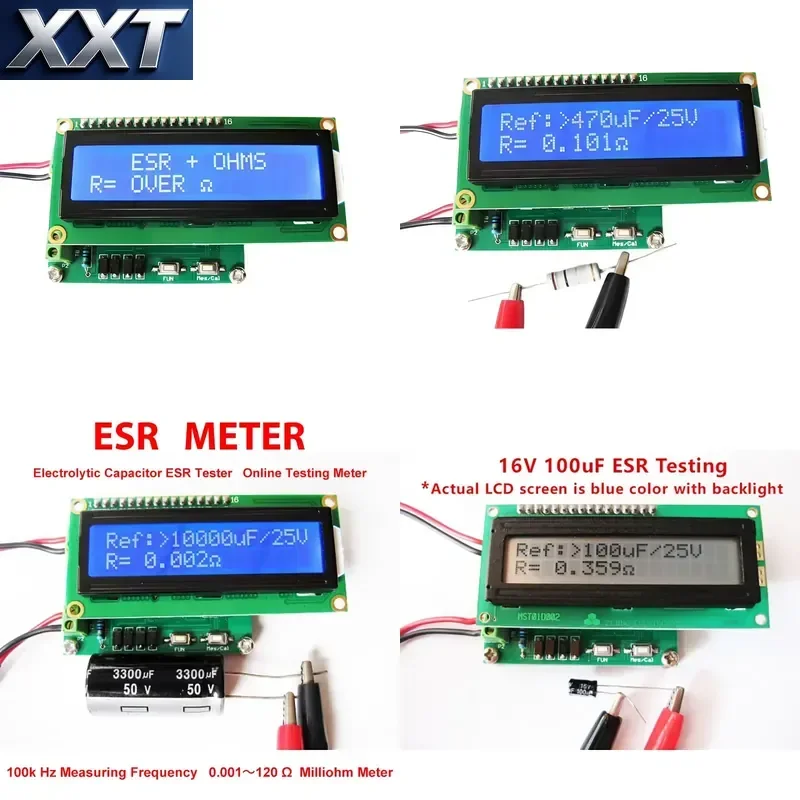 XXT New BRIGHTWIN HR200 Capacitance Online Tester ESR Meter for Electrolytic Capacitor Resistance Milliohm 5V 1m Accuracy
