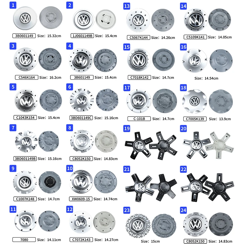

4pcs Car Logo Wheel Center Cap Hub Covers Badge for Volkswagen VW 3B0601149 1J0601149B C546K164 3B601149 C1043K154 3BD601149C