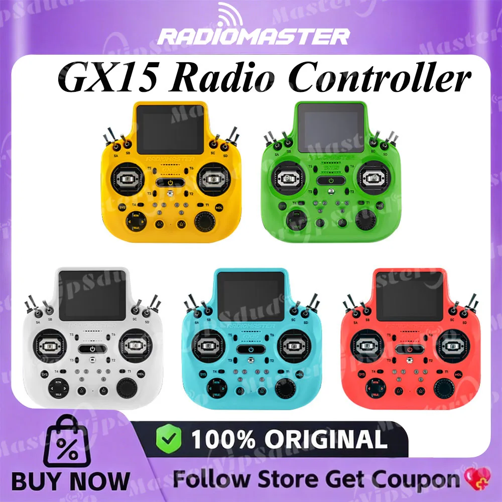 Radiomaster GX15 Radio Controller 2.4GHz ELRS 16CH Transmitter 3.5-Inch IPS Touchscreen Hall Sensor Gimbals Remote Controller