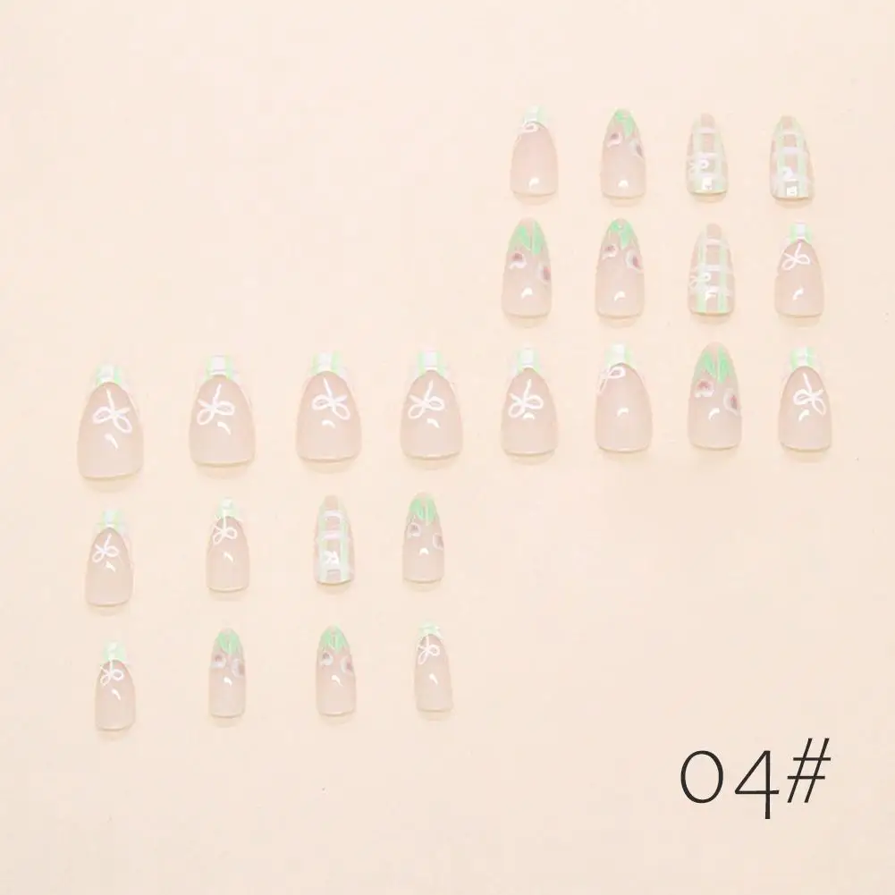 Nail Art Full Cover Artificial Fake Nails Patch with Nail Nails False Drill Three-dimensional Detachable Relief Butterfly P Y8D3