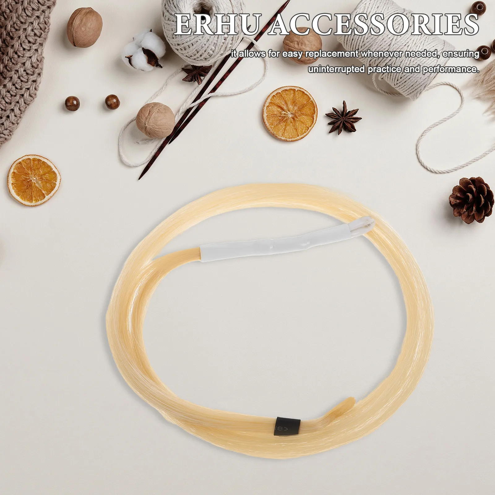 Erhu Bow Hair Replacement Strong Horse Hair for Violin Viola Fiddle Cello Bows Clear Pure Tone Extended Lifespan Effortless