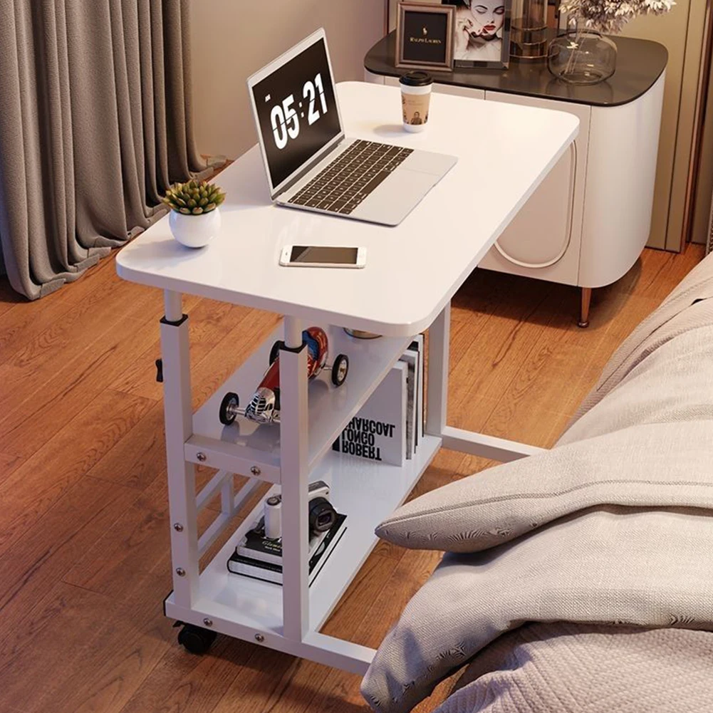 Multi-Layer Standing Desk Height Adjustable Wooden Computer Desk Workstation Work Table Bedside Table