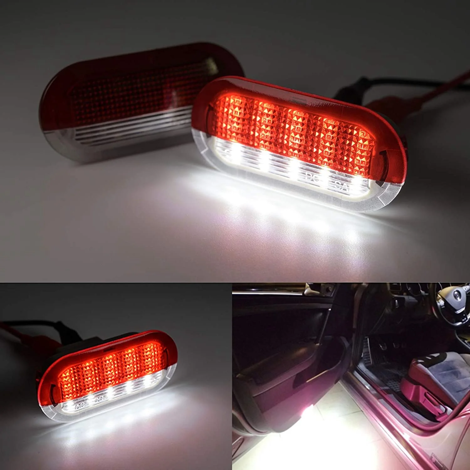 2Pcs Led Door Courtesy Lights Under Warning Lamps for Golf 4 Mk4 Bora 6R 1J0 949 105A 1J0949105A