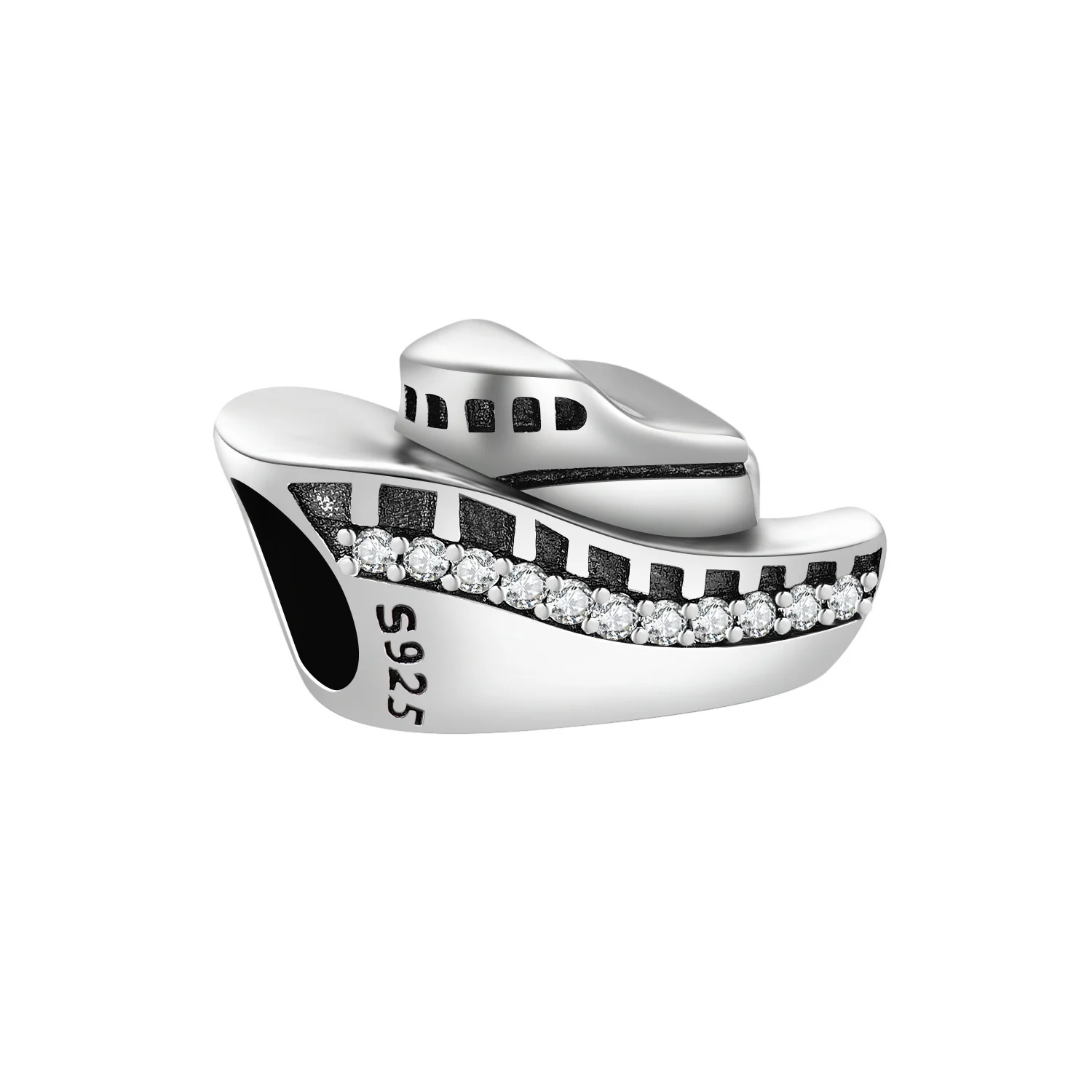 PANPOKI 925 Sterling Silber Yacht Reise Urlaub Anhänger Armband Halskette Charms Passend für Schmuck Party Perlen DIY Edle Geschenke
