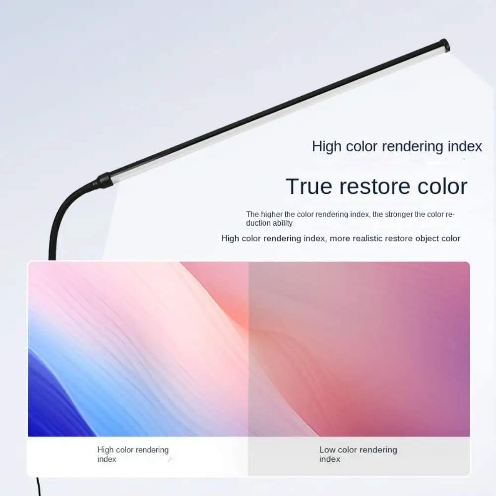 

Настольная LED-лампа с зажимом для защиты глаз, с длинными регулируемыми ножками, регулируемой яркостью, 3 режимами цвета, гибкая лампа для маникюра