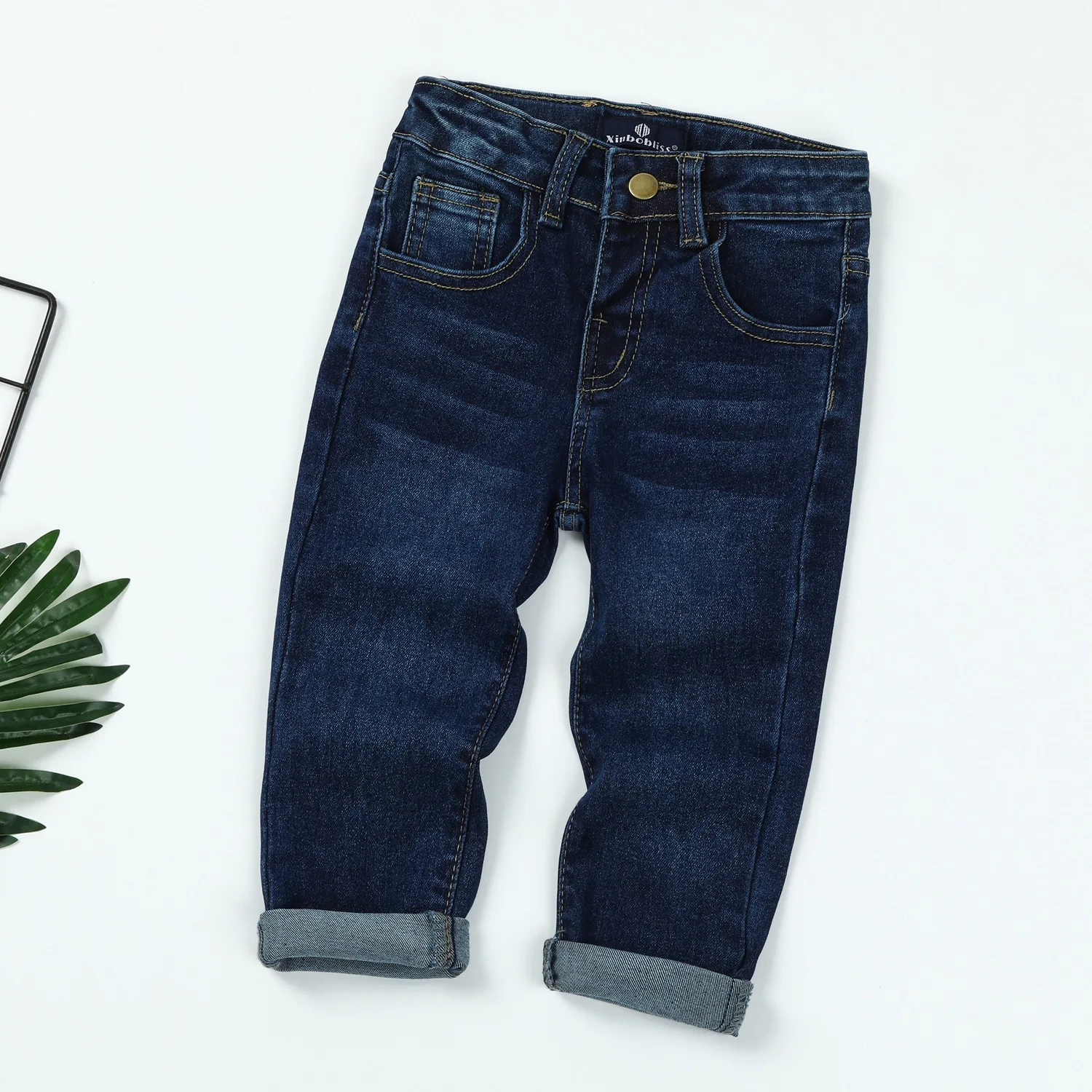 

Boys' Jeans 2024 Spring and Autumn New Fashionable Elastic Pants Children's Wear Boys' Loose Thin Long Pants