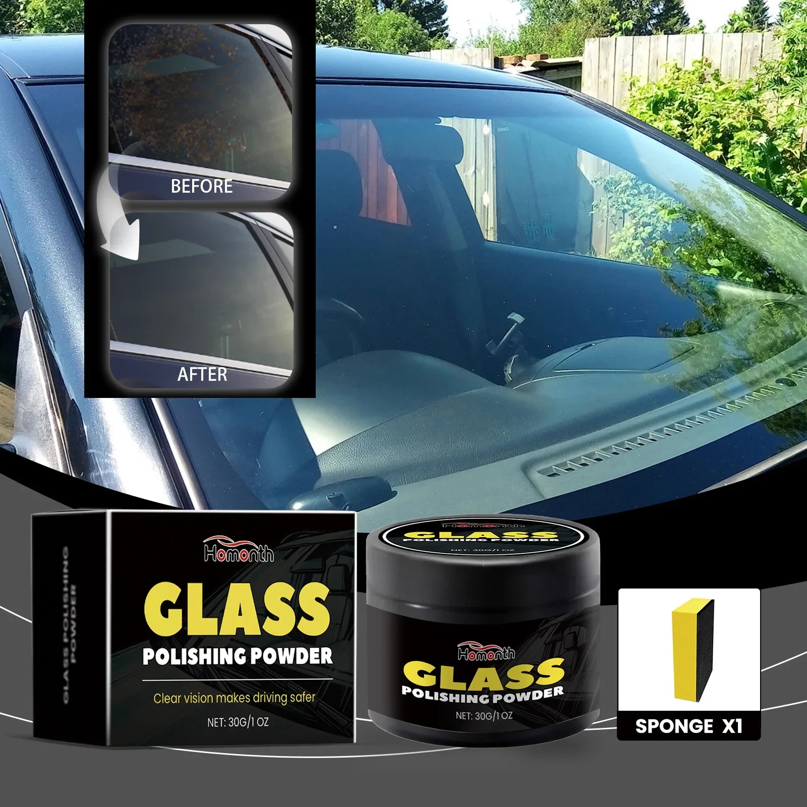 Glass Polishing Powder Car Glass Cleaner Car Windshield Water Repellent