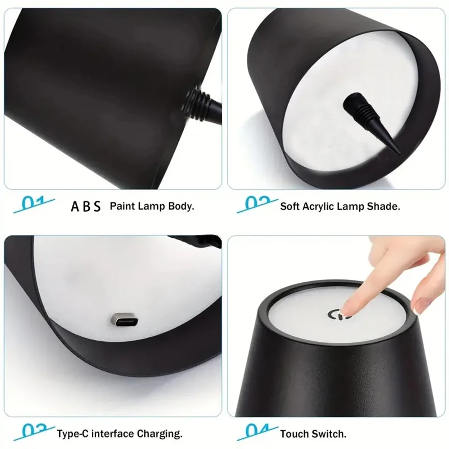 Lámpara de mesa de botella con control táctil inalámbrico con 3 colores y atenuación continua, ideal para bar, decoración de botellas de vino y iluminación de escritorio