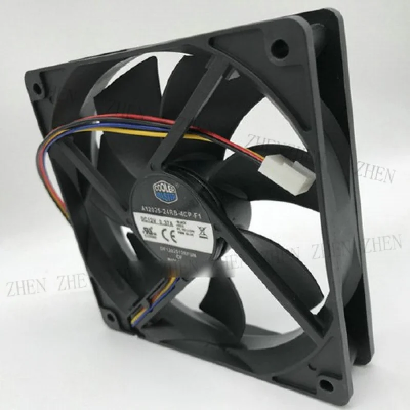 Y    1PCS New for Cooler Master A12025-24RB-4CP-F1 DC12V 0.37A 4-wire chassis CPU fan # QW.
