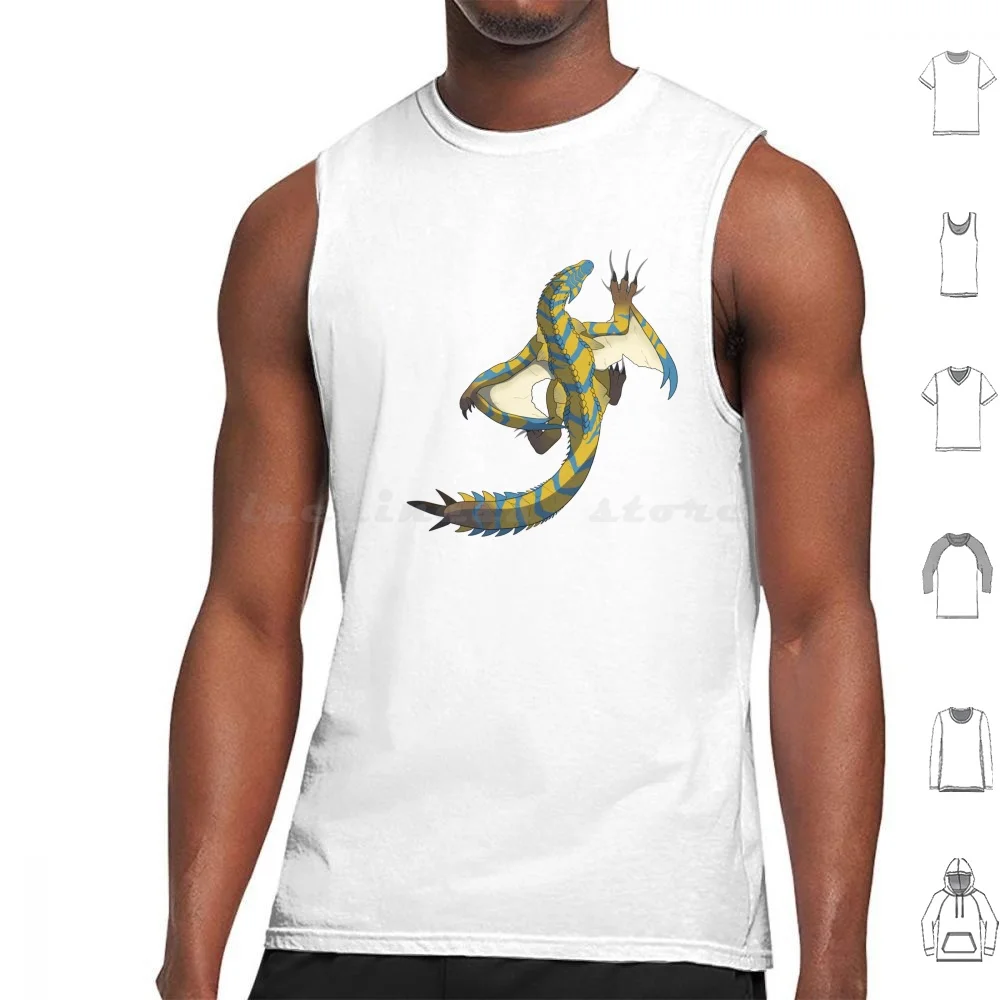 The Roaring Wyvern Tank Tops Print Cotton Mhw Monster Hunter Monster Hunter World Iceborne Monster Hunter Iceborne