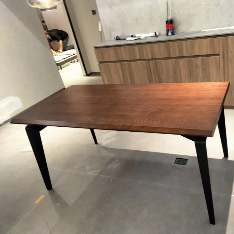 

North American Dining Table Modern Living Room Rectangular Tea Table Walnut Color Vintage Home Furniture Mesa De Comedor XY40CZ