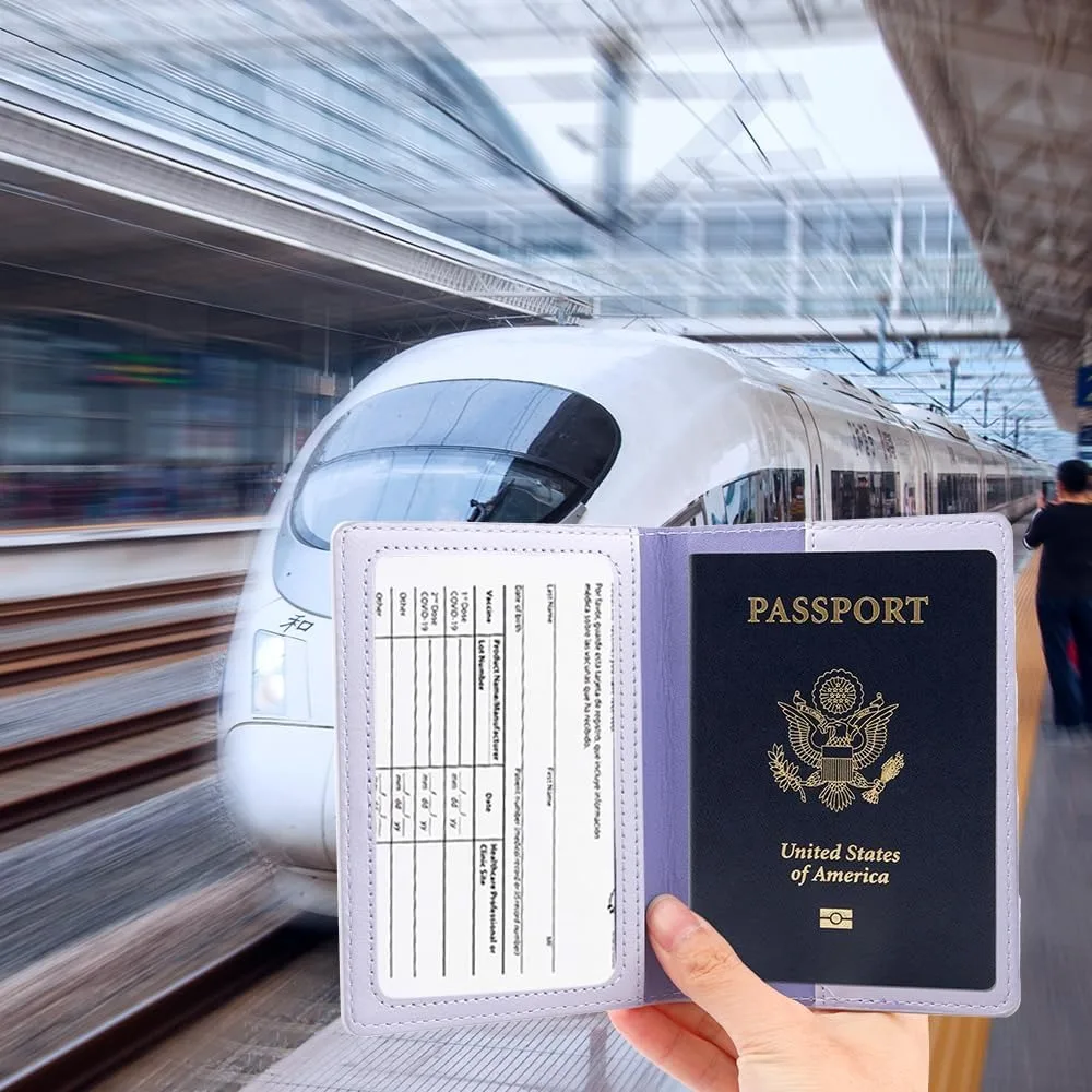 US Shipping Light Purple Passport Holder Cover for Women Men Travel Wallet Protector Case Airport Essentials Must Haves image 3