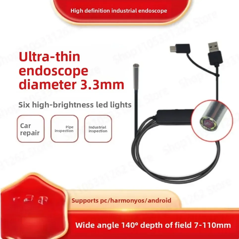 Diameter 3.3mm High Definition Waterproof Endoscope Camera Module Industrial Pipeline Automatic Repair Android Driverless Probe
