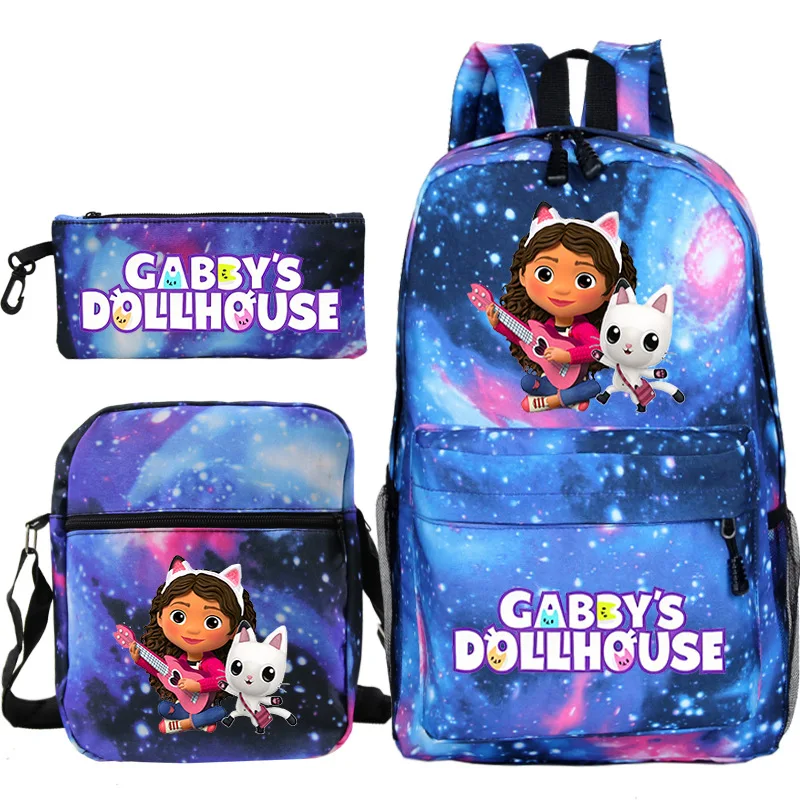 

Cartoon Gabby Dollhouse Backpacks Students Kawaii 3pcs Set backpack Boys Girls Back to School Book Bag Teens Laptop Bag Mochila