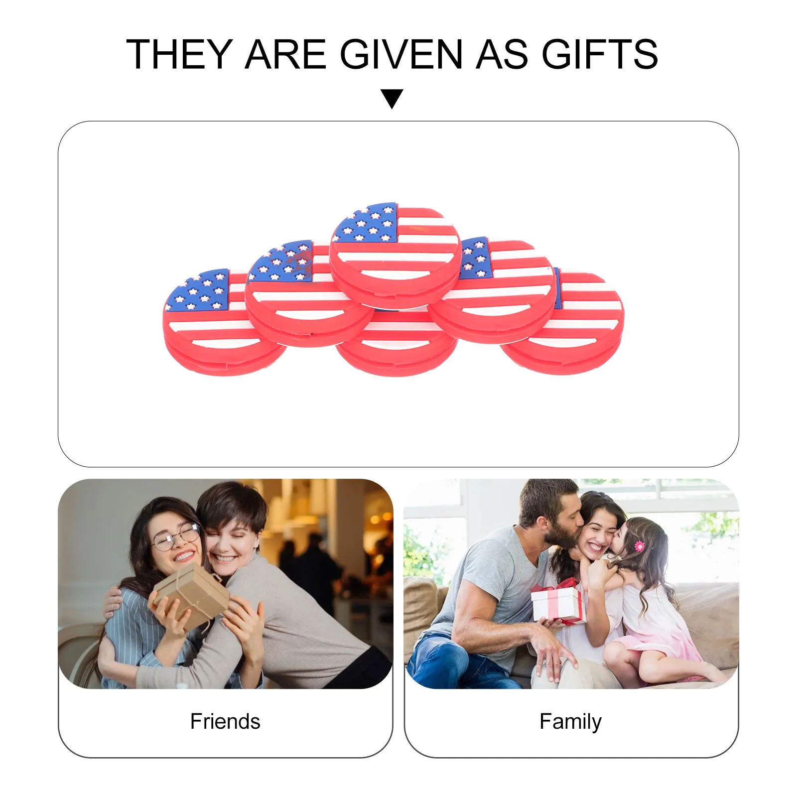 

6Pcs Racket Vibration Dampeners Silicone Tennis Dampener National Flag Pattern Shock Absorbing Accessory Tennis Racket Dampener