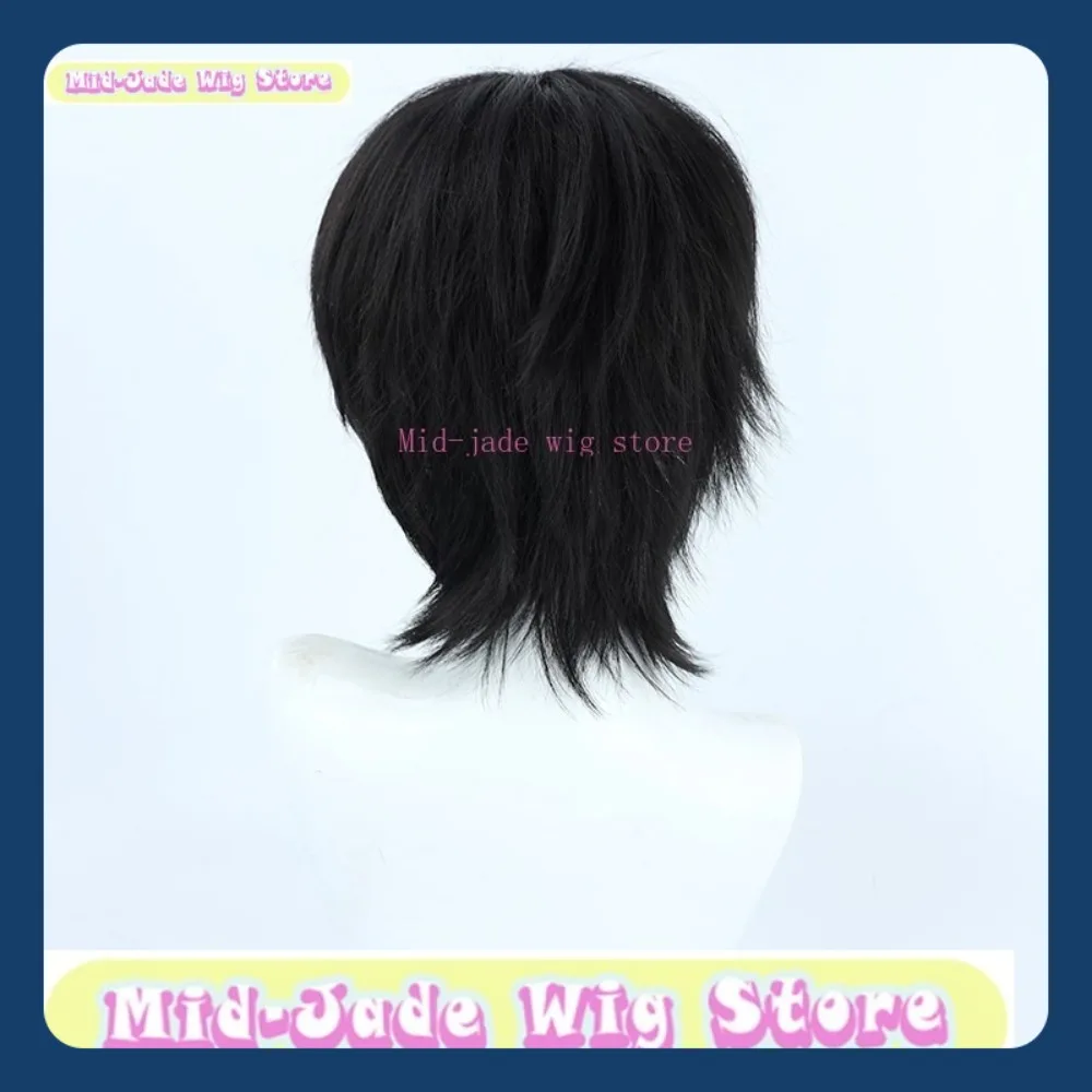 Mid-jade Wig Store Chainsaw Man Hirobumi Yoshida Cosplay Wig with Short Black HairHalloween Party Anime Game Role Playing Wig