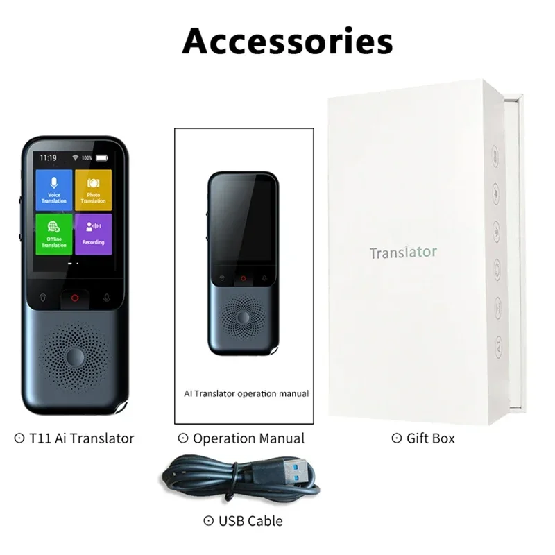 

137 Languages T11 Portable Smart Voice Translator Real-time Multi-Language Speech Interactive Offline Translator Business Travel