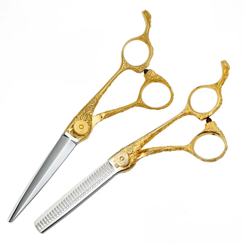 

Professional 440C Barber Salon Hairdressing Shears Set Quality Scissors With Steel Handle Styling Cutting Tool for Beauty Use