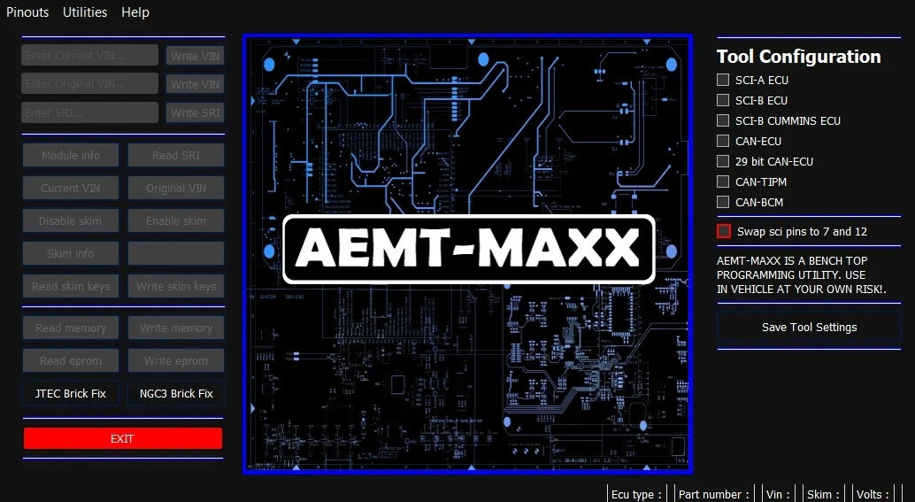AEMT MAXX VIN Editor PCMs Edit VIN/SRI/Skim Security Chrysler Dodge and Jeep The Ultimate Chrysler ECU Benchtop Utility