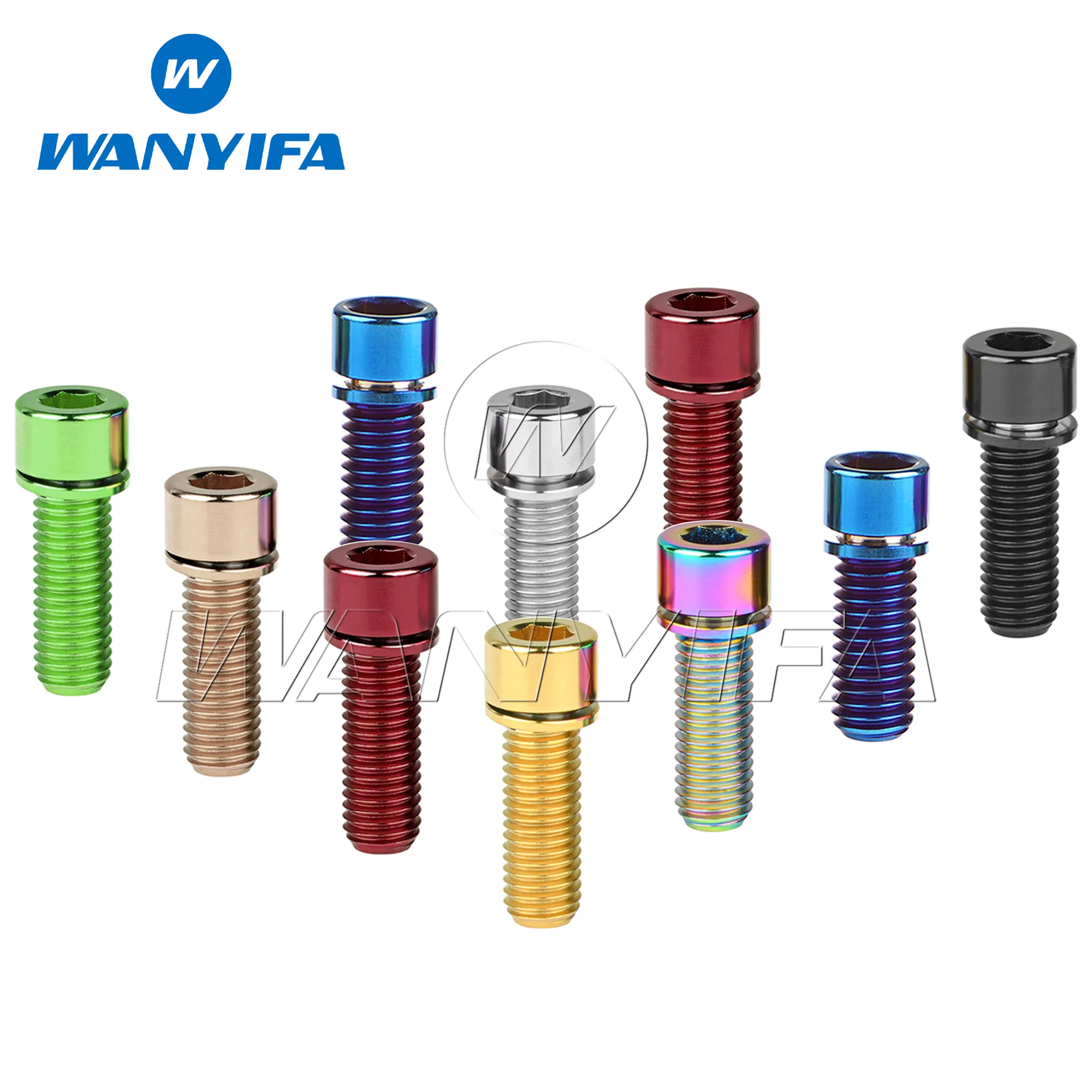 Titanium Alloy Bolts M7/M8x20/25mm with Washers Suitable for BMX Handlebar/Mountain Bike Handlebar Screw Accessories