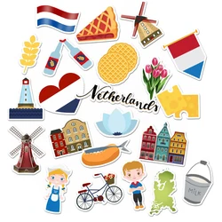 Set of 30 Netherlands Holland Sticker Pack European Travel Decal for Scrapbooking,  Journal, Planner and DIY Card Making