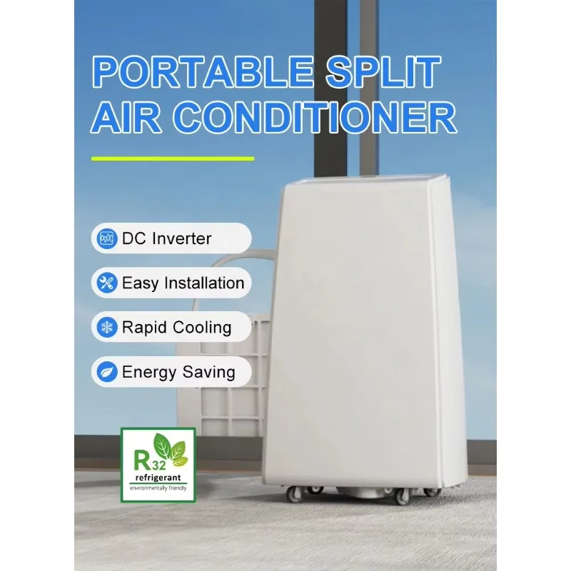 FL Customized Split Portable DC Inverter Air Conditioner  Refrigerant Cooling & Heating for Household Room & Car Use