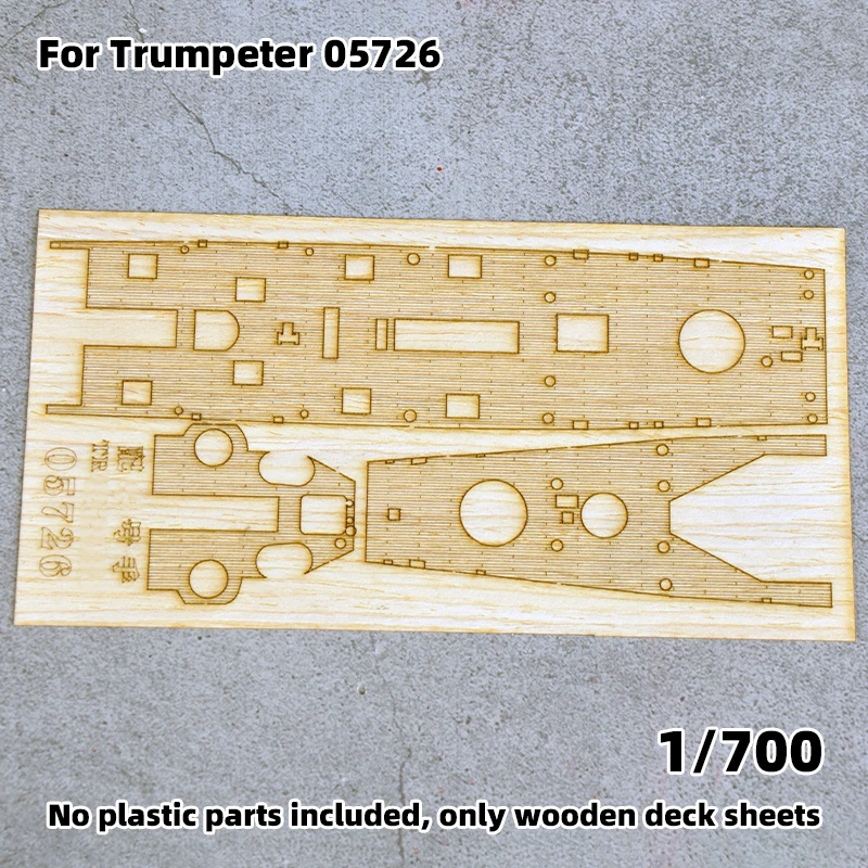 Modell-Upgrade-Teile: Lasergeschnittene Holzdeckplatte mit selbstklebender Ankerkette für TRUMPETER 05726 USS Pittsburgh CA-72 1/700 – Detail 2