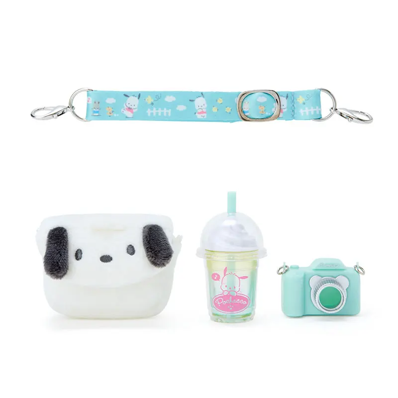 Sanrio Character Magnetic Doll Camera Drinks Crossbody Bag Accessories Kuromi Mymelody Cinnamoroll Pompom Purin Anime Figure Toy