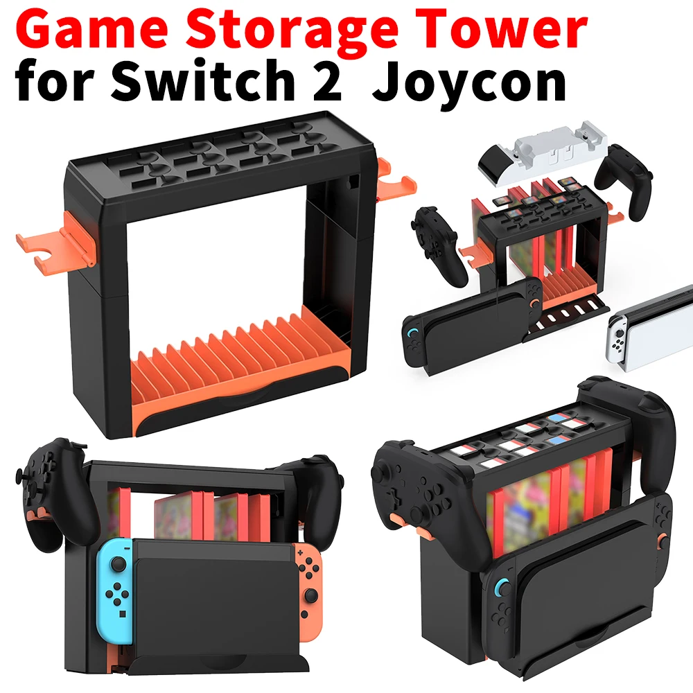 المضيف القرص صندوق تخزين حامل شاحن لعبة تخزين برج برو تحكم الرف المنظم محطة للتبديل 2 OLED Joycon Accessor