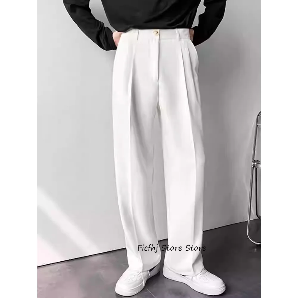 

Мужские рабочие брюки из полиэстера, мужские брюки пошив, деловые повседневные прямые брюки свободного кроя, классическая одежда