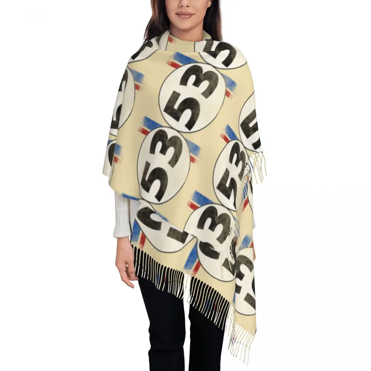 Herbie Number 53 Scarf Tassel Scarves Women Soft Warm Shawls and Wraps Large Fall Winter Shawl Wrap