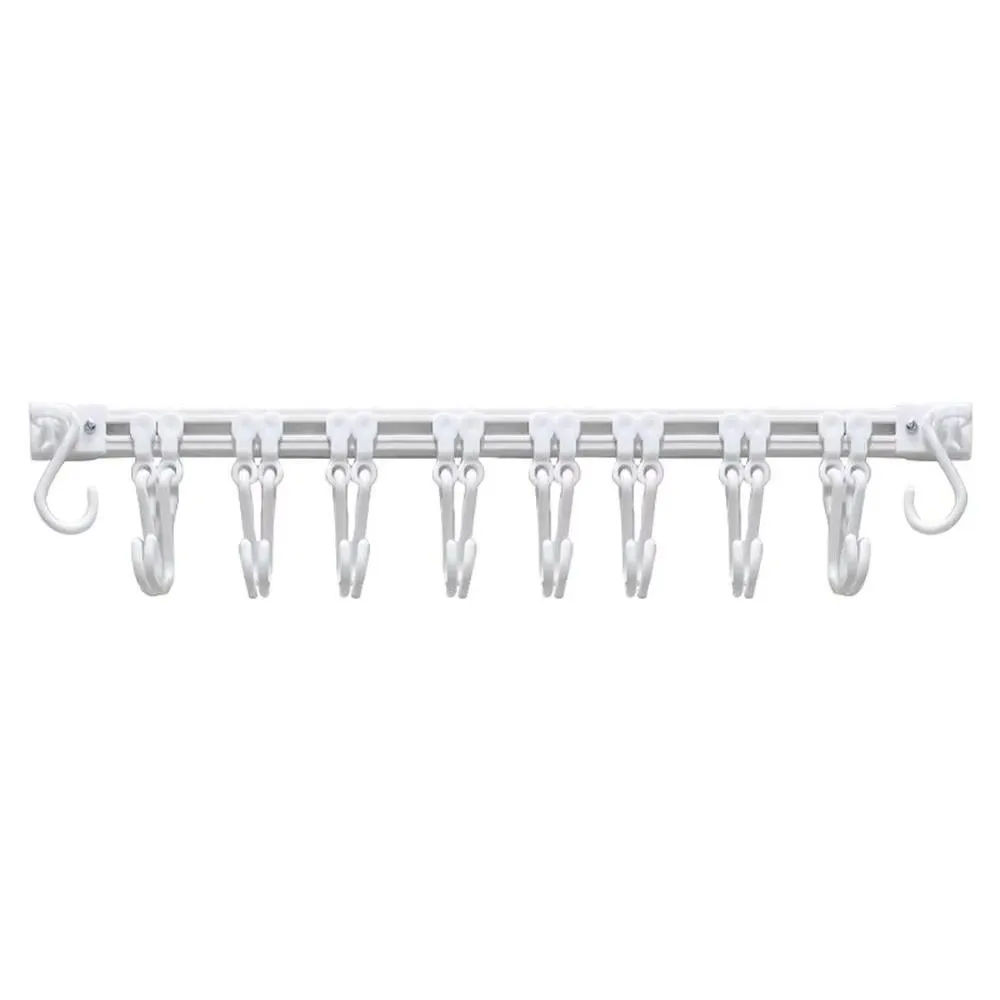 No Punching Adhesive Sliding Hook Sliding Rail Strong Adhesive Kitchen Door Hanger Drilling-Free Cabinet Hook Organizer