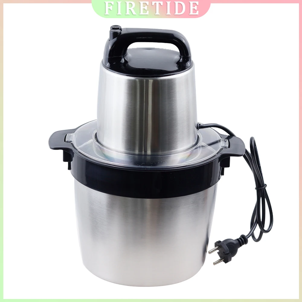 6L Stainless Steel Meat Grinder Multifunction Chopper Mincer Vegetable Blender Garlic Mixer Food Processor for Kitchen