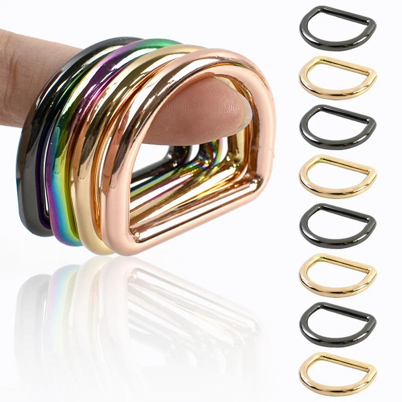 

20Pcs Meetee 10-50mm Seamless Metal D Ring Buckles Dog Collar Connect Clasp Webbing Adjuster Loop Hook DIY Hardware Accessories