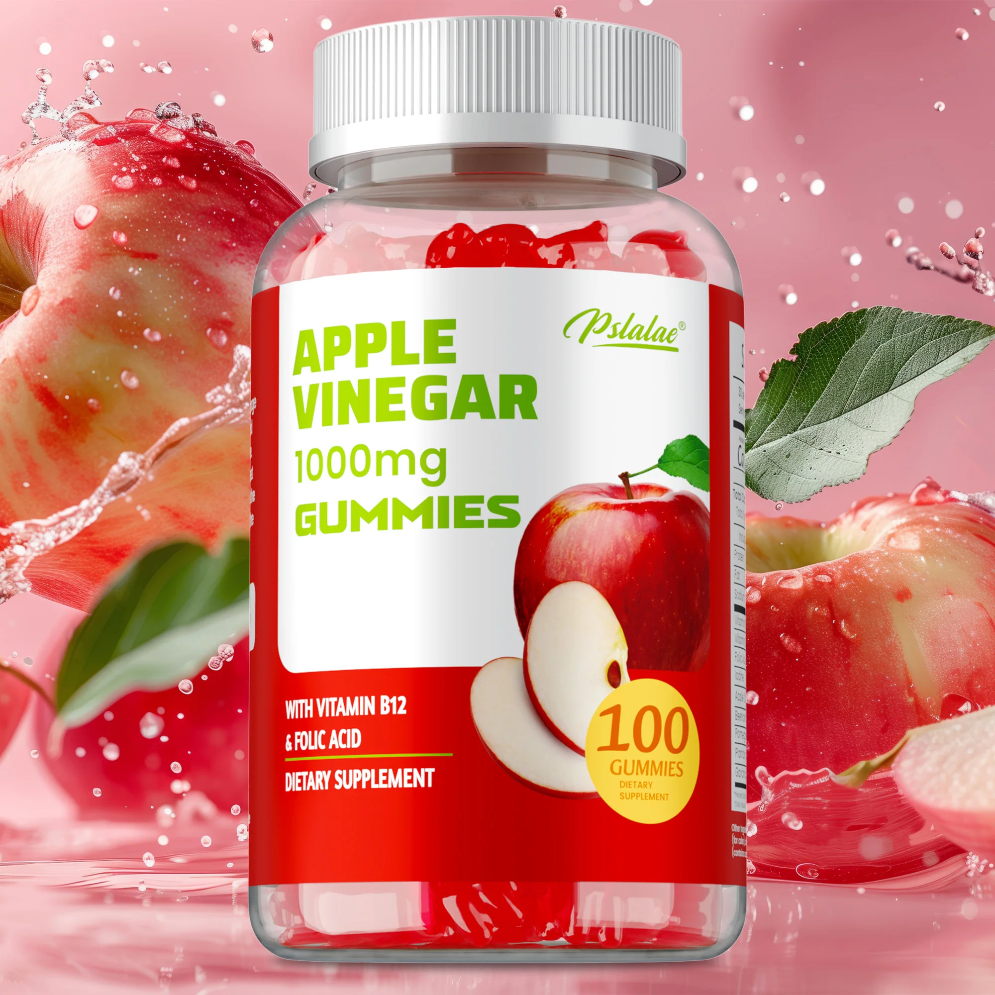 

Apple Cider Vinegar 1000mg Gummies - Contains Vitamins B6 & B12, Support Digestion and Immune Health, Metabolism, Boost Energy